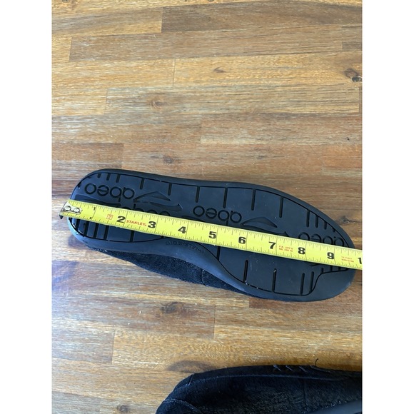 Abeo Leather Slippers Size 8 Black Leather Sparkle Moccasins Sheepskin Lining - Picture 13 of 16